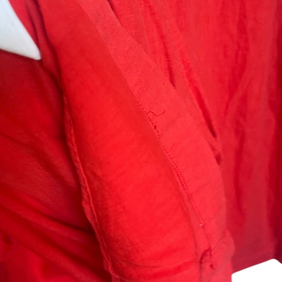 Anthropologie‎ Maeve Red-Orange Faithfull A-line Midi Tie-Waist Skirt 4 - Picture 7 of 12